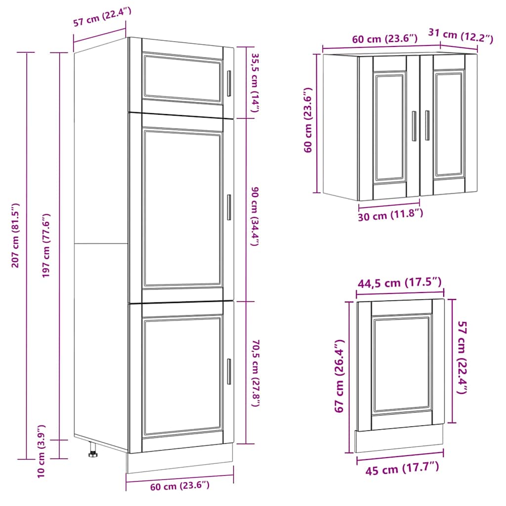 8-delige Keukenkastenset Porto bewerkt hout wit is nu te koop bij PeponiXL, paradijselijk wonen!