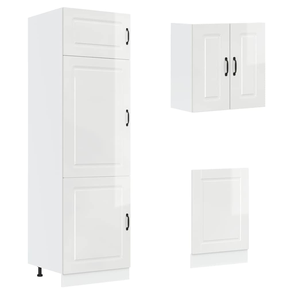 8-delige Keukenkastenset Porto bewerkt hout glanzend wit is nu te koop bij PeponiXL, paradijselijk wonen!