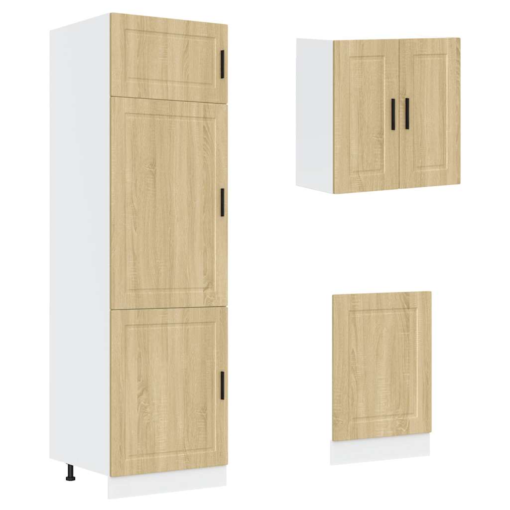 8-delige Keukenkastenset Porto bewerkt hout sonoma eikenkleur is nu te koop bij PeponiXL, paradijselijk wonen!