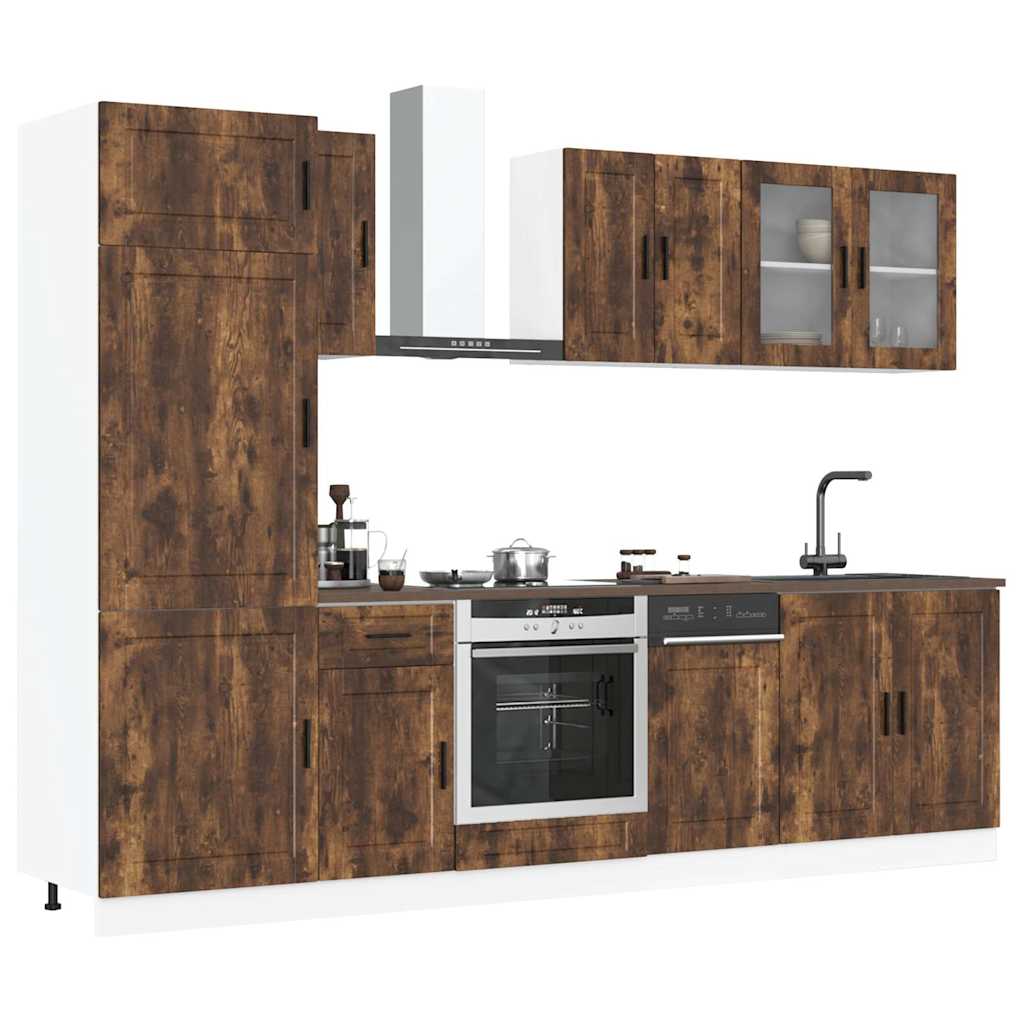 8-delige Keukenkastenset Porto bewerkt hout gerookt eiken is nu te koop bij PeponiXL, paradijselijk wonen!