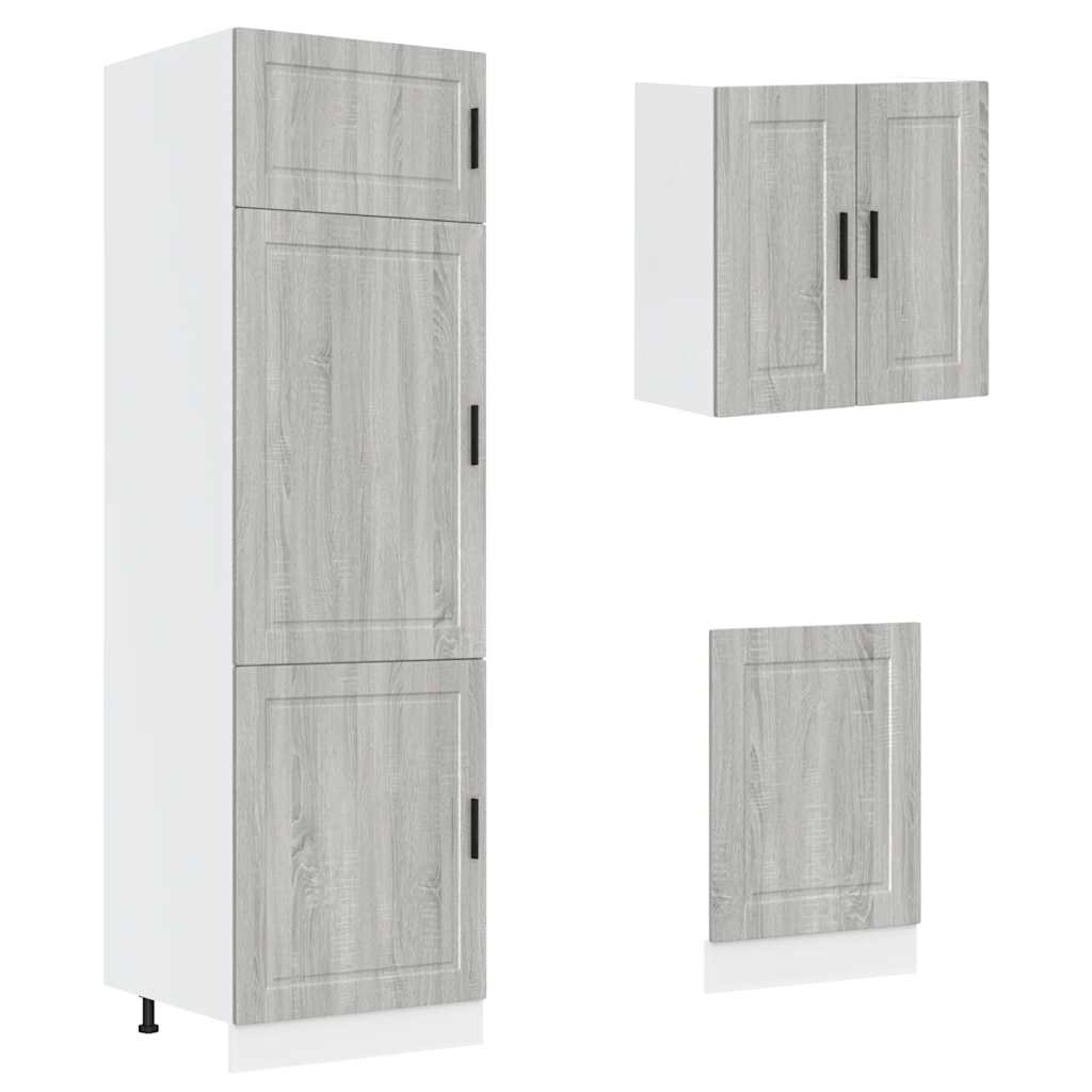 8-delige Keukenkastenset Kalmar bewerkt hout grijs sonoma eiken is nu te koop bij PeponiXL, paradijselijk wonen!