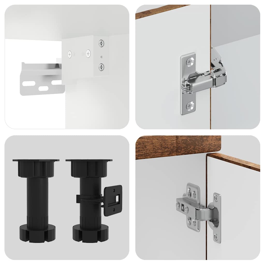 8-delige Keukenkastenset Kalmar bewerkt hout oud houtkleurig is nu te koop bij PeponiXL, paradijselijk wonen!