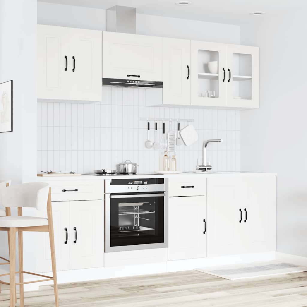 8-delige Keukenkastenset Kalmar bewerkt hout wit is nu te koop bij PeponiXL, paradijselijk wonen!