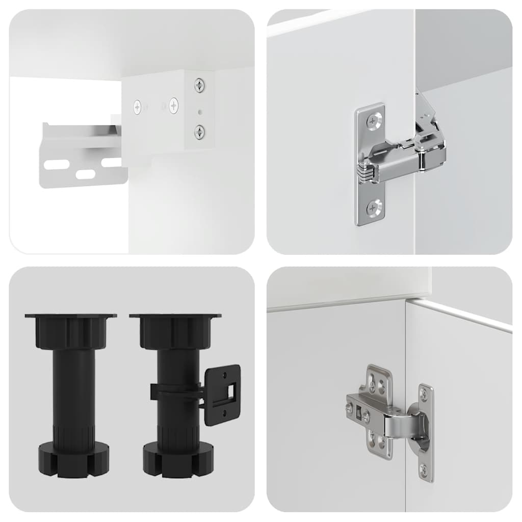 8-delige Keukenkastenset Kalmar bewerkt hout wit is nu te koop bij PeponiXL, paradijselijk wonen!