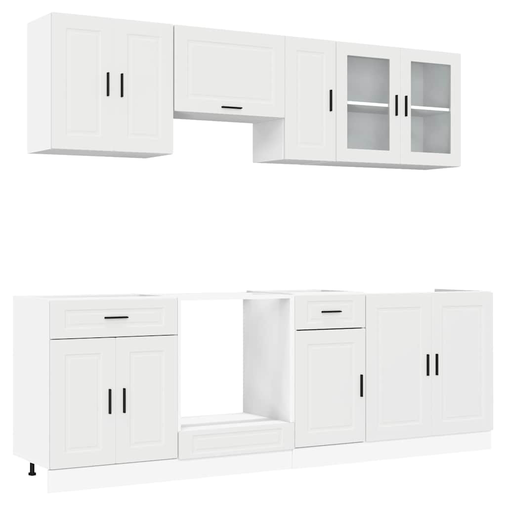 8-delige Keukenkastenset Porto bewerkt hout wit is nu te koop bij PeponiXL, paradijselijk wonen!