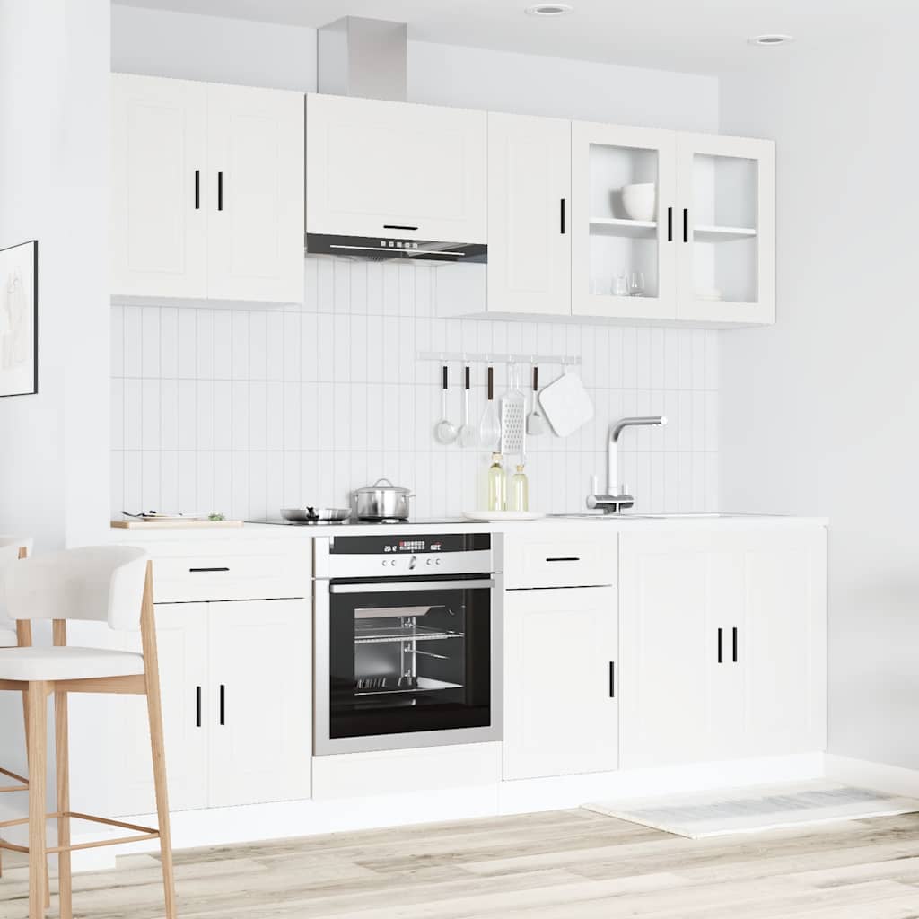 8-delige Keukenkastenset Porto bewerkt hout wit is nu te koop bij PeponiXL, paradijselijk wonen!