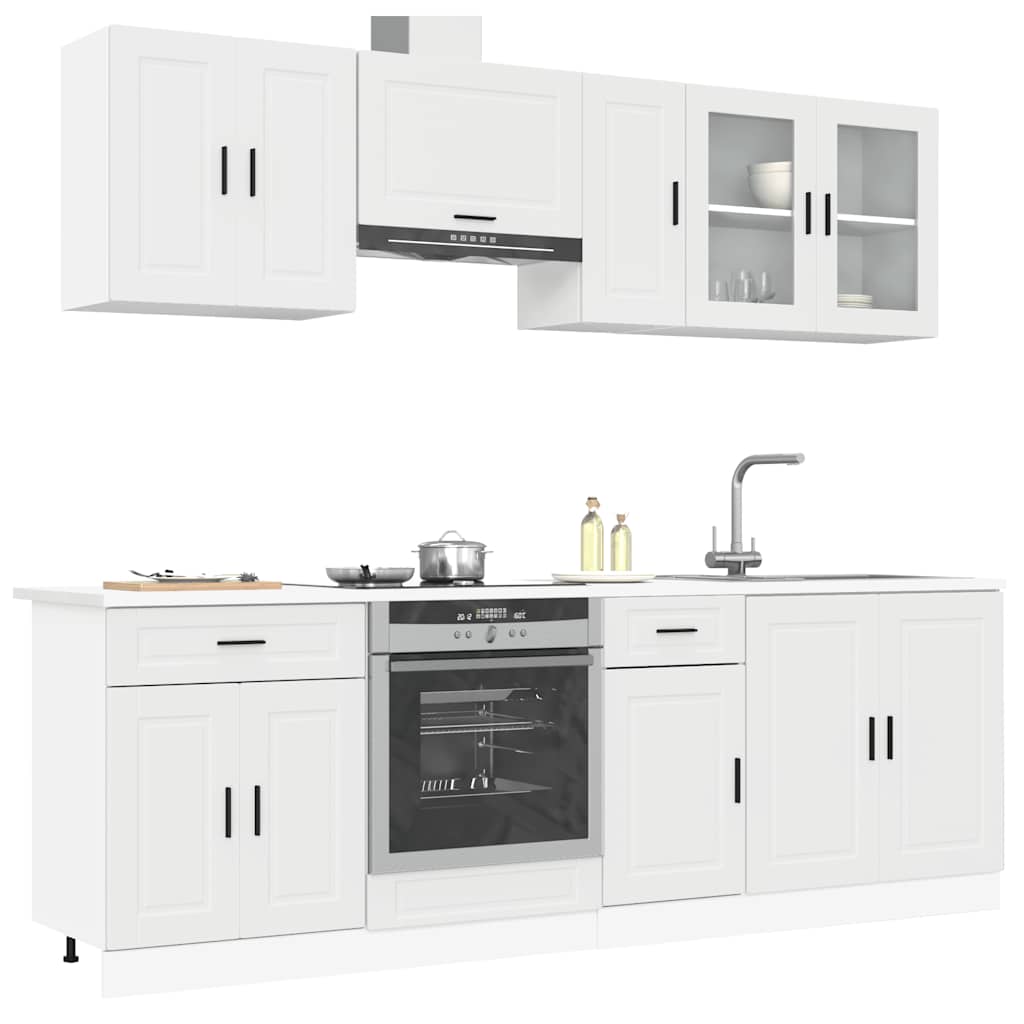 8-delige Keukenkastenset Porto bewerkt hout wit is nu te koop bij PeponiXL, paradijselijk wonen!
