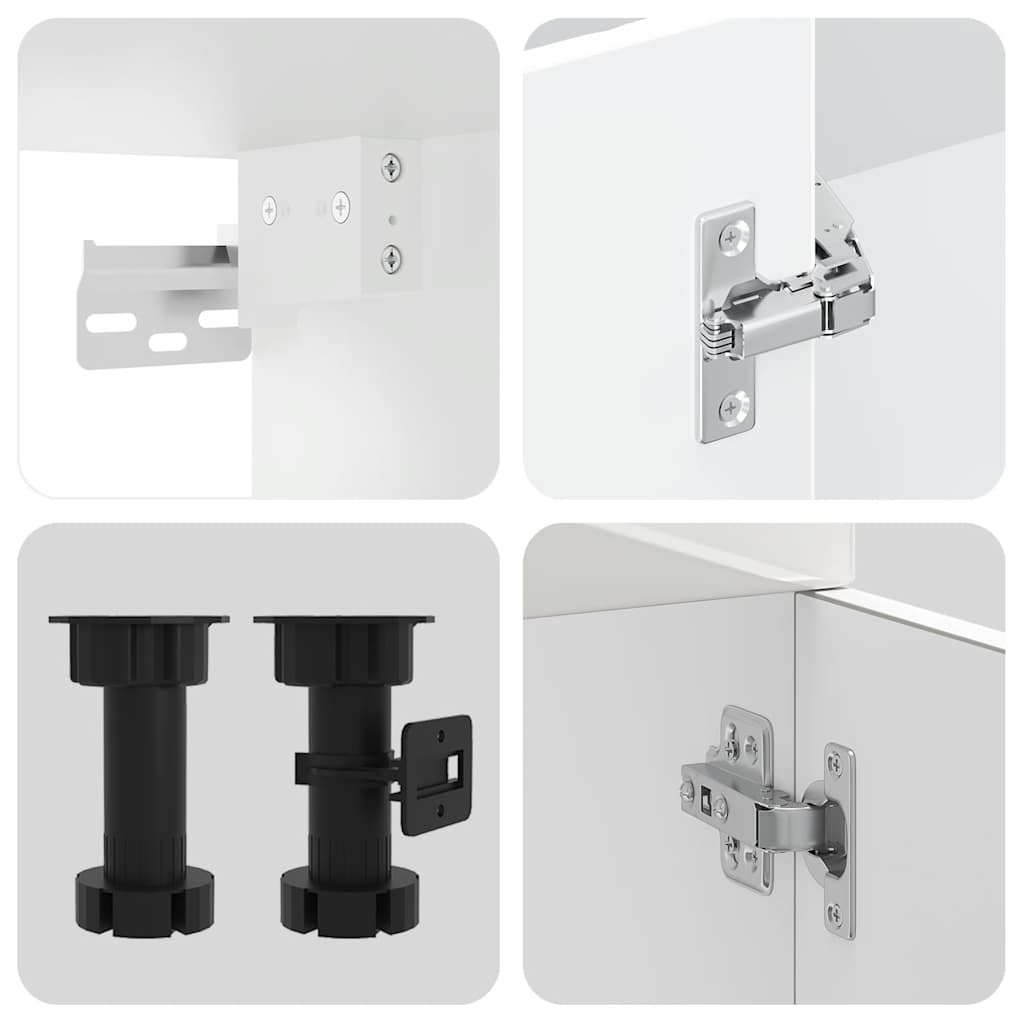 8-delige Keukenkastenset Kalmar bewerkt hout glanzend wit is nu te koop bij PeponiXL, paradijselijk wonen!