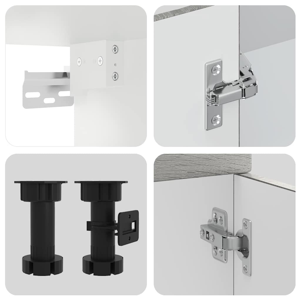 4-delige Keukenkastenset Kalmar bewerkt hout grijs sonoma eiken is nu te koop bij PeponiXL, paradijselijk wonen!