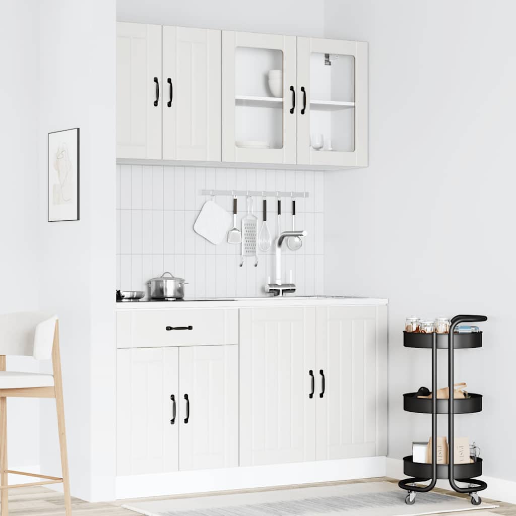 4-delige Keukenkastenset Lucca bewerkt hout wit is nu te koop bij PeponiXL, paradijselijk wonen!