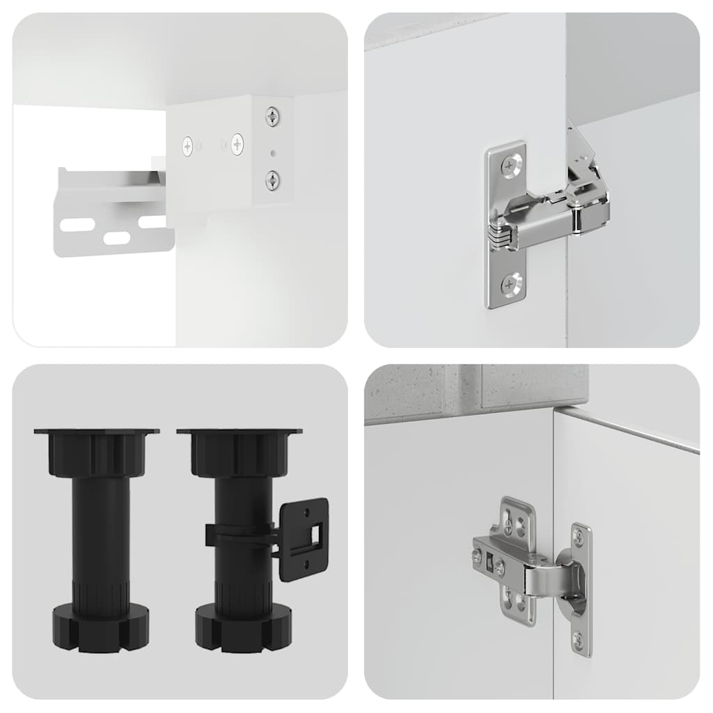 4-delige Keukenkastenset Lucca bewerkt hout betongrijs is nu te koop bij PeponiXL, paradijselijk wonen!