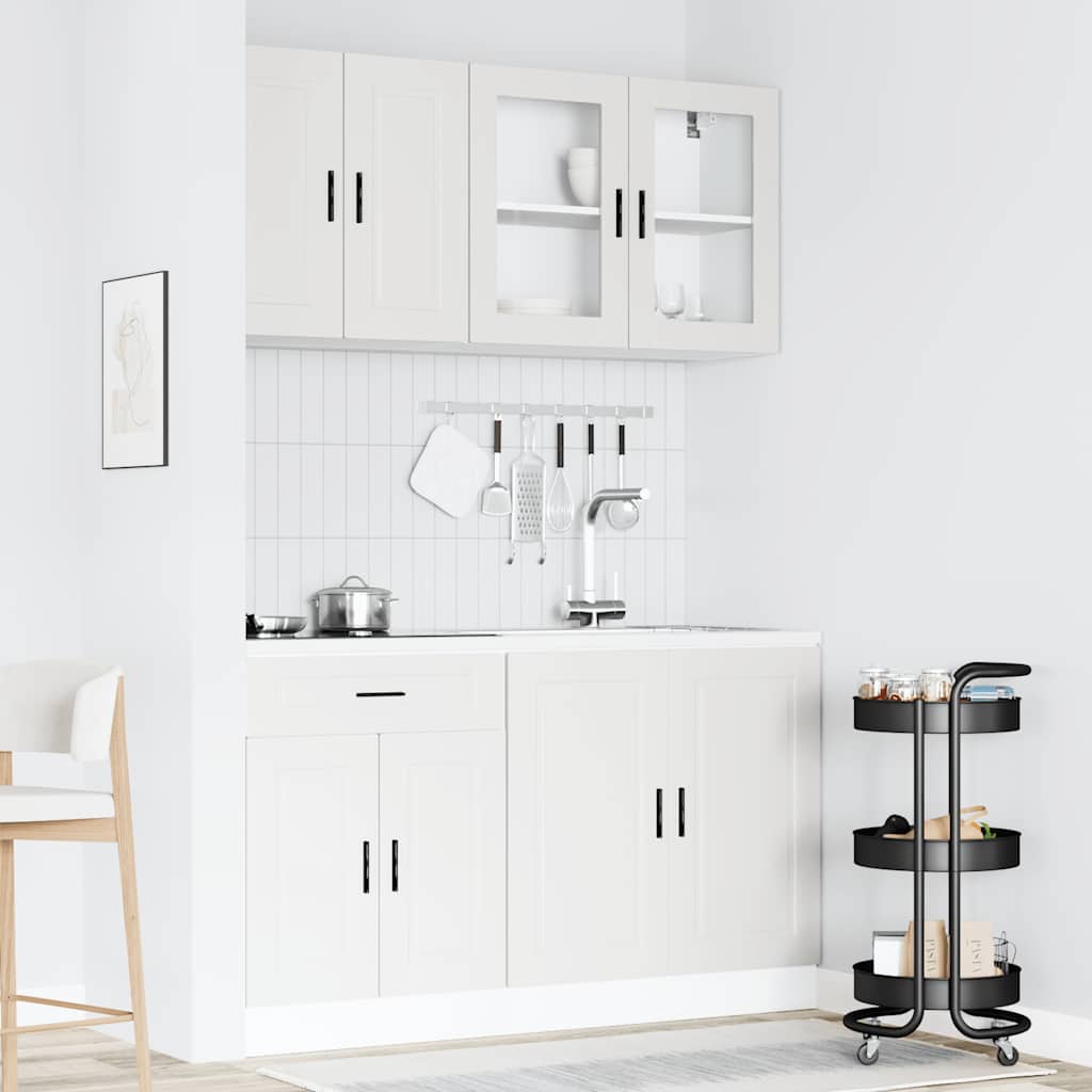 4-delige Keukenkastenset Porto bewerkt hout wit is nu te koop bij PeponiXL, paradijselijk wonen!