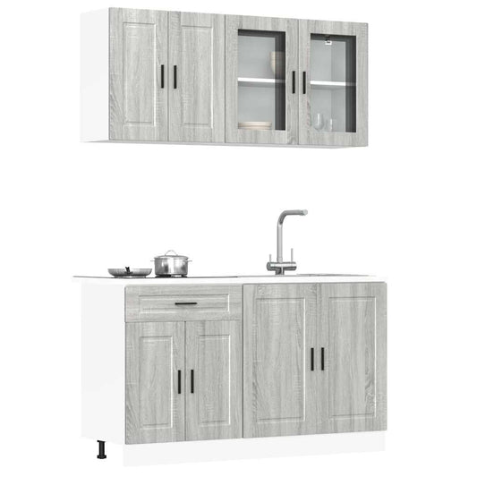 4-delige Keukenkastenset Porto bewerkt hout grijs sonoma eiken is nu te koop bij PeponiXL, paradijselijk wonen!