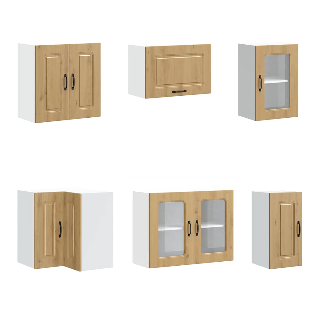 11-delige Keukenkastenset Kalmar bewerkt hout artisanaal eiken is nu te koop bij PeponiXL, paradijselijk wonen!