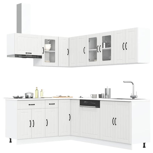 11-delige Keukenkastenset Lucca bewerkt hout wit is nu te koop bij PeponiXL, paradijselijk wonen!