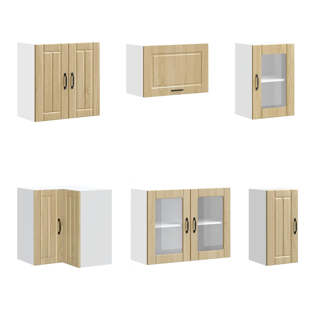 11-delige Keukenkastenset Lucca bewerkt hout sonoma eikenkleur is nu te koop bij PeponiXL, paradijselijk wonen!