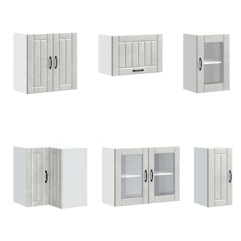 11-delige Keukenkastenset Lucca bewerkt hout betongrijs is nu te koop bij PeponiXL, paradijselijk wonen!