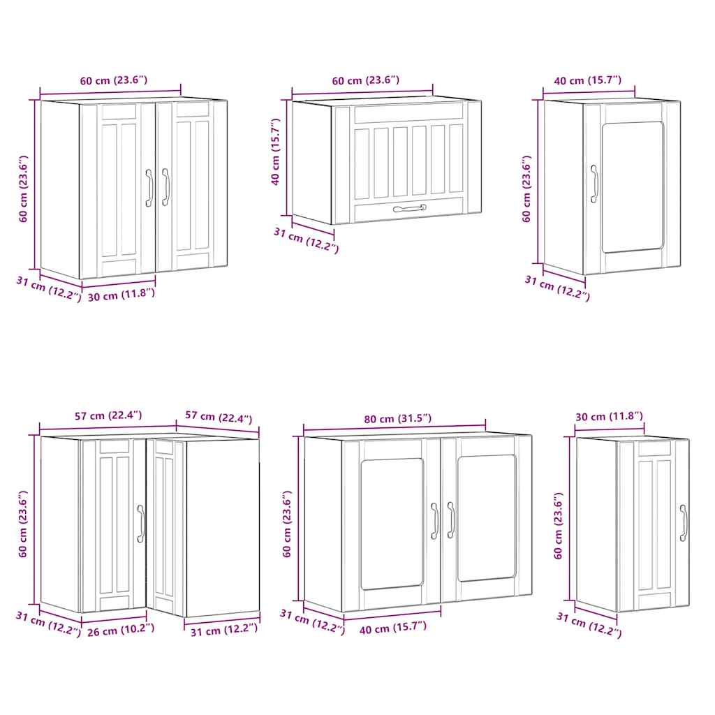 11-delige Keukenkastenset Lucca bewerkt hout betongrijs is nu te koop bij PeponiXL, paradijselijk wonen!