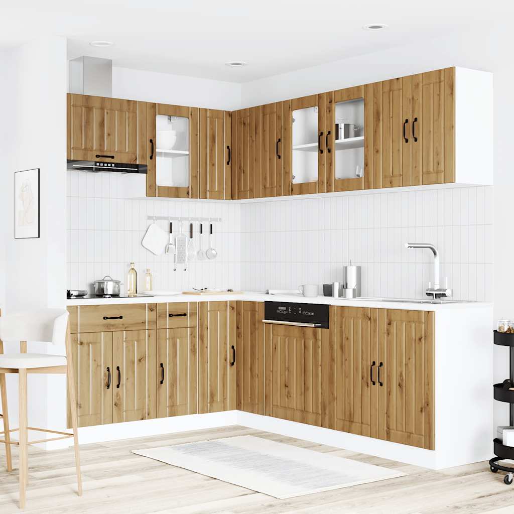 11-delige Keukenkastenset Lucca bewerkt hout artisanaal eiken is nu te koop bij PeponiXL, paradijselijk wonen!