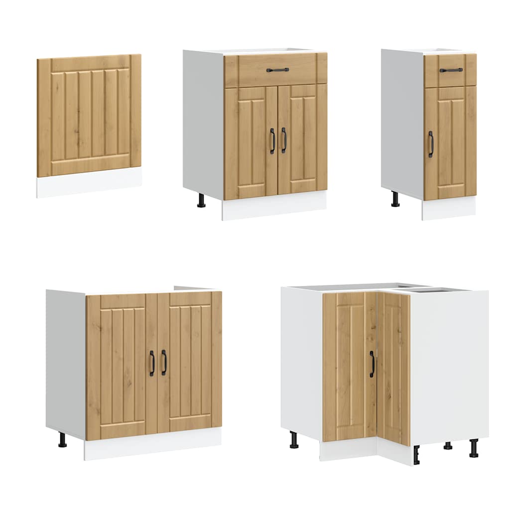 11-delige Keukenkastenset Lucca bewerkt hout artisanaal eiken is nu te koop bij PeponiXL, paradijselijk wonen!