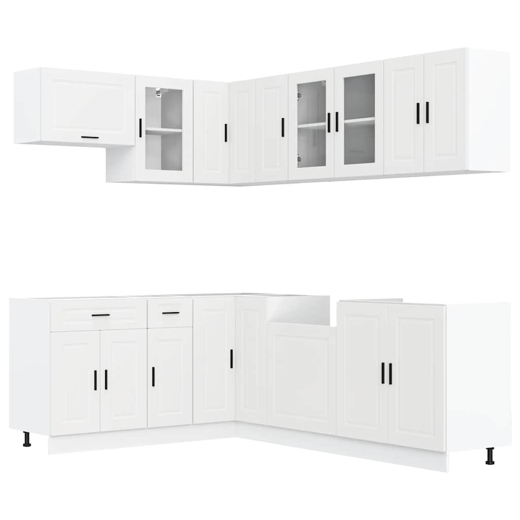 11-delige Keukenkastenset Porto bewerkt hout wit is nu te koop bij PeponiXL, paradijselijk wonen!