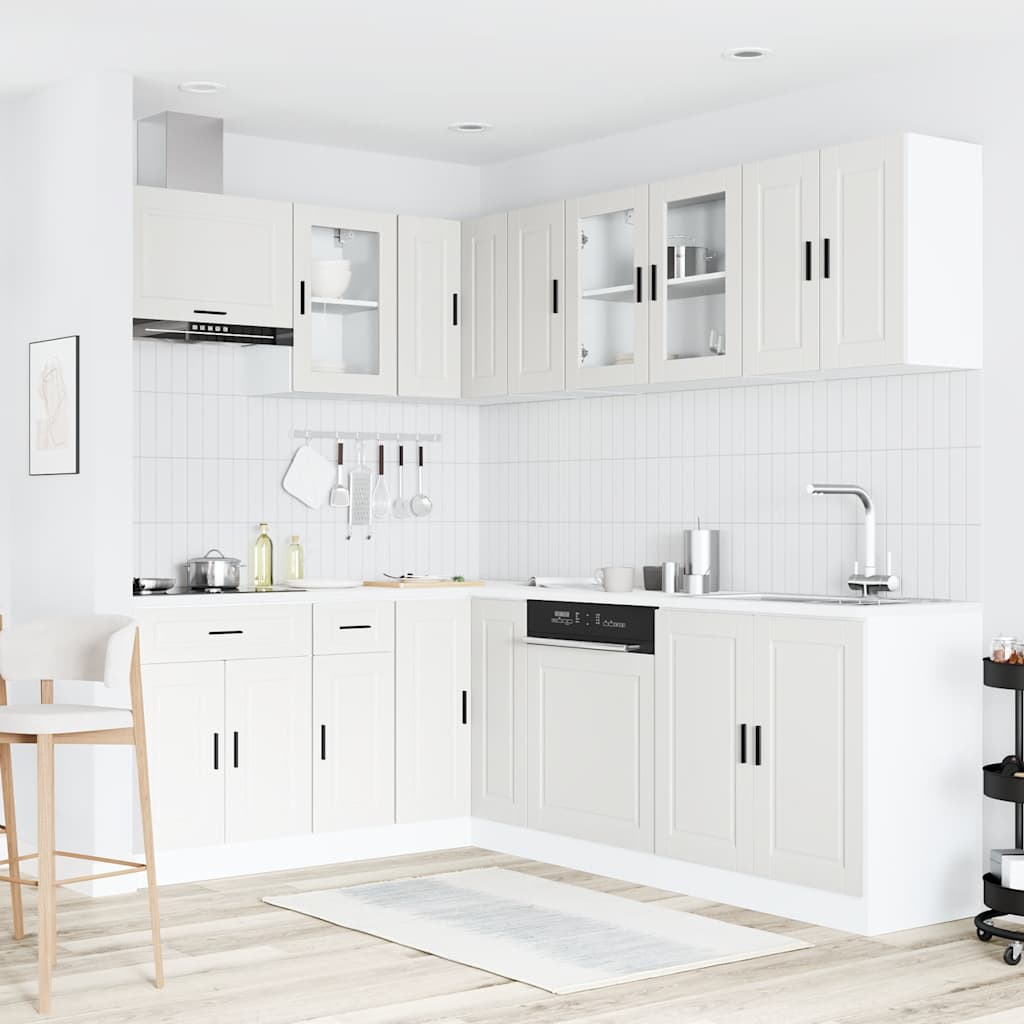 11-delige Keukenkastenset Porto bewerkt hout wit is nu te koop bij PeponiXL, paradijselijk wonen!