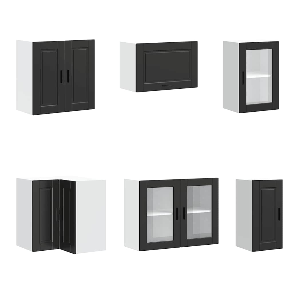 11-delige Keukenkastenset Porto bewerkt hout zwart is nu te koop bij PeponiXL, paradijselijk wonen!