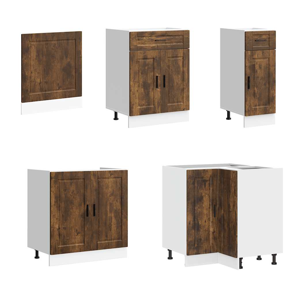 11-delige Keukenkastenset Porto bewerkt hout gerookt eiken is nu te koop bij PeponiXL, paradijselijk wonen!