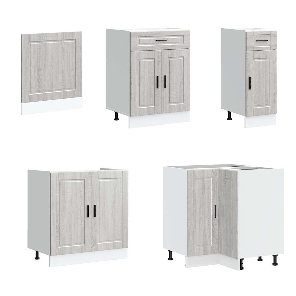 11-delige Keukenkastenset Porto bewerkt hout grijs sonoma eiken is nu te koop bij PeponiXL, paradijselijk wonen!
