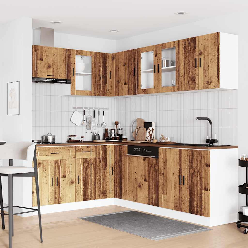 11-delige Keukenkastenset Porto bewerkt hout oud houtkleurig is nu te koop bij PeponiXL, paradijselijk wonen!