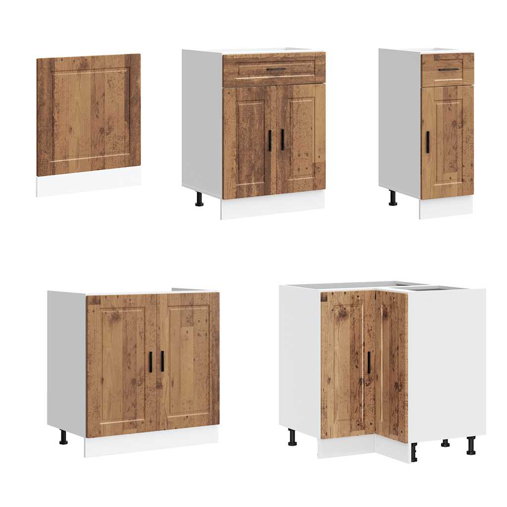 11-delige Keukenkastenset Porto bewerkt hout oud houtkleurig is nu te koop bij PeponiXL, paradijselijk wonen!