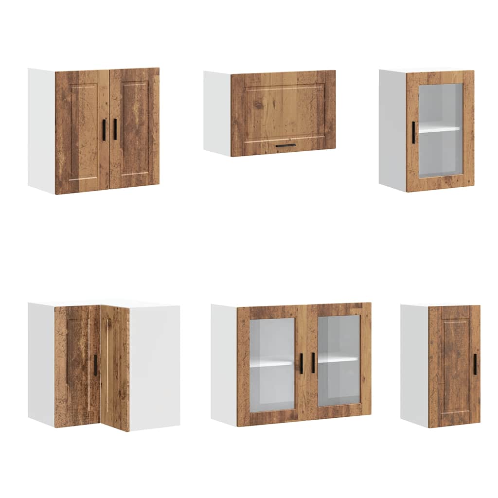 11-delige Keukenkastenset Porto bewerkt hout oud houtkleurig is nu te koop bij PeponiXL, paradijselijk wonen!