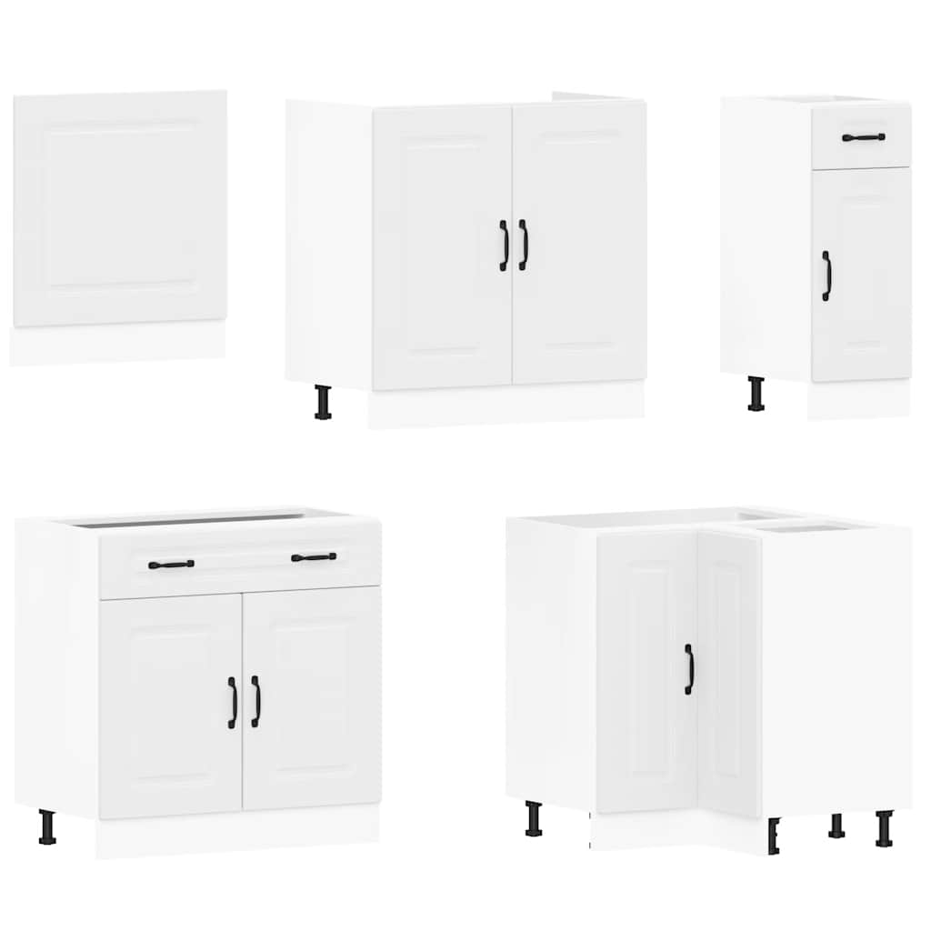 11-delige Keukenkastenset Kalmar bewerkt hout wit is nu te koop bij PeponiXL, paradijselijk wonen!