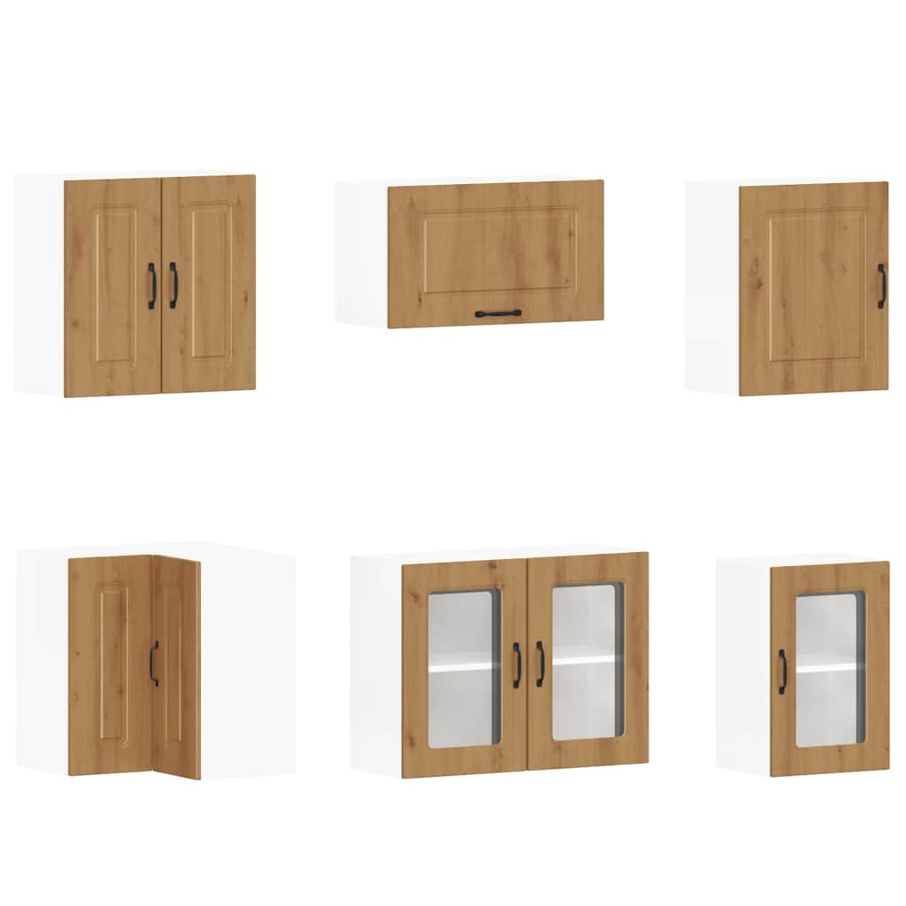11-delige Keukenkastenset Kalmar bewerkt hout artisanaal eiken is nu te koop bij PeponiXL, paradijselijk wonen!