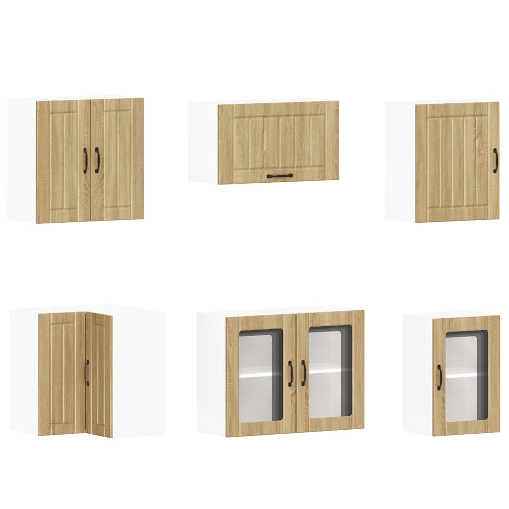 11-delige Keukenkastenset Lucca bewerkt hout sonoma eikenkleur is nu te koop bij PeponiXL, paradijselijk wonen!