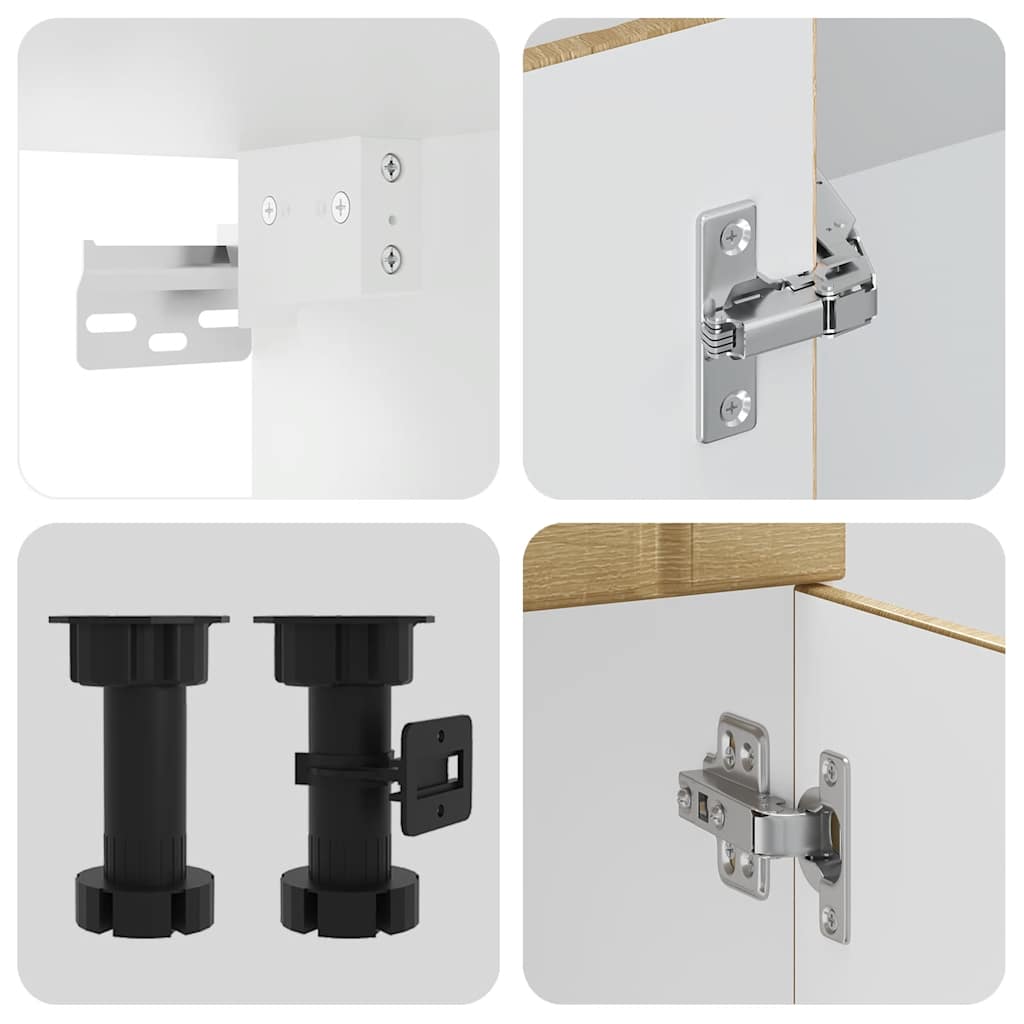 11-delige Keukenkastenset Lucca bewerkt hout sonoma eikenkleur is nu te koop bij PeponiXL, paradijselijk wonen!