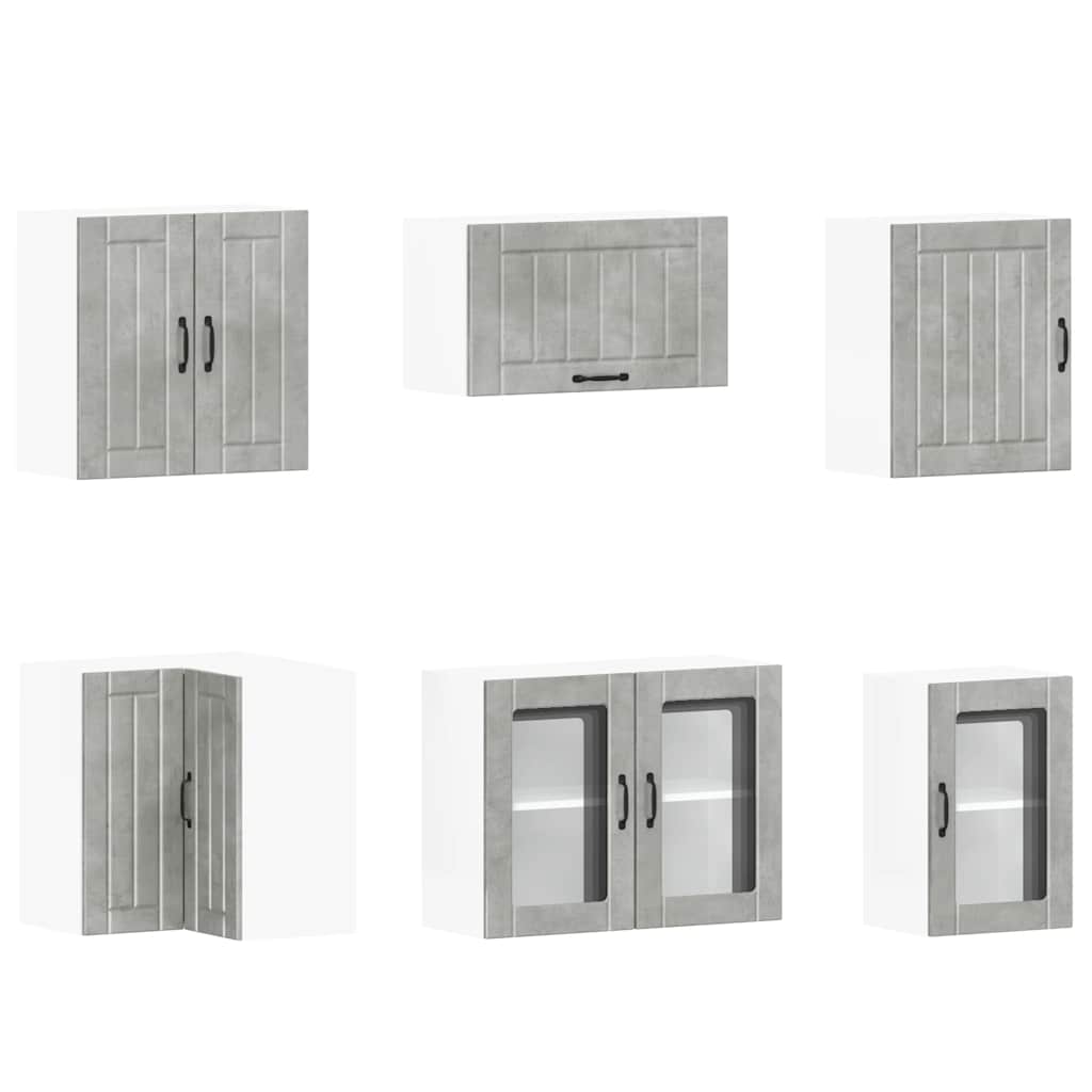 11-delige Keukenkastenset Lucca bewerkt hout betongrijs is nu te koop bij PeponiXL, paradijselijk wonen!