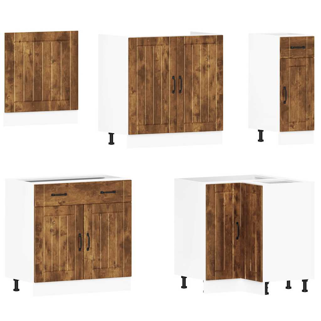 11-delige Keukenkastenset Lucca bewerkt hout gerookt eiken is nu te koop bij PeponiXL, paradijselijk wonen!