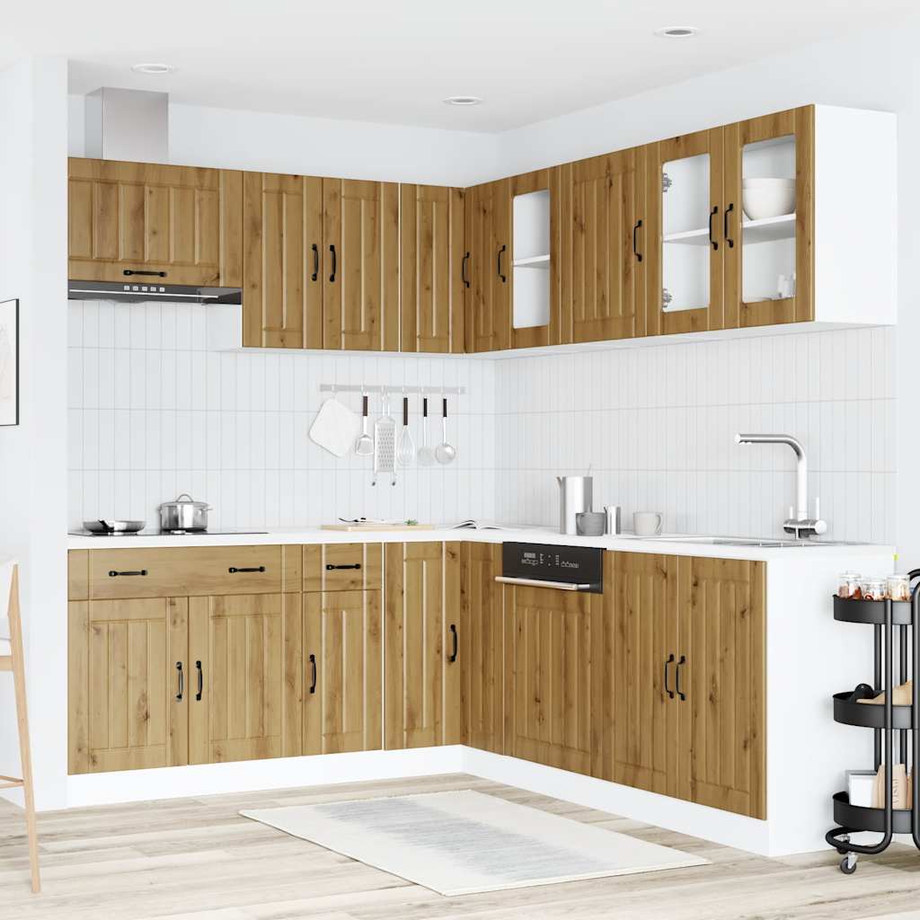 11-delige Keukenkastenset Lucca bewerkt hout artisanaal eiken is nu te koop bij PeponiXL, paradijselijk wonen!