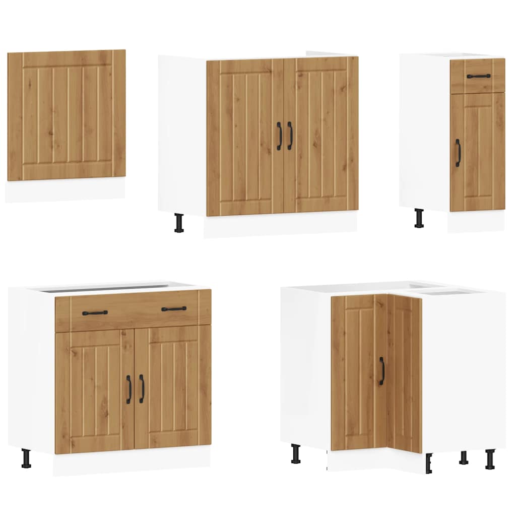 11-delige Keukenkastenset Lucca bewerkt hout artisanaal eiken is nu te koop bij PeponiXL, paradijselijk wonen!