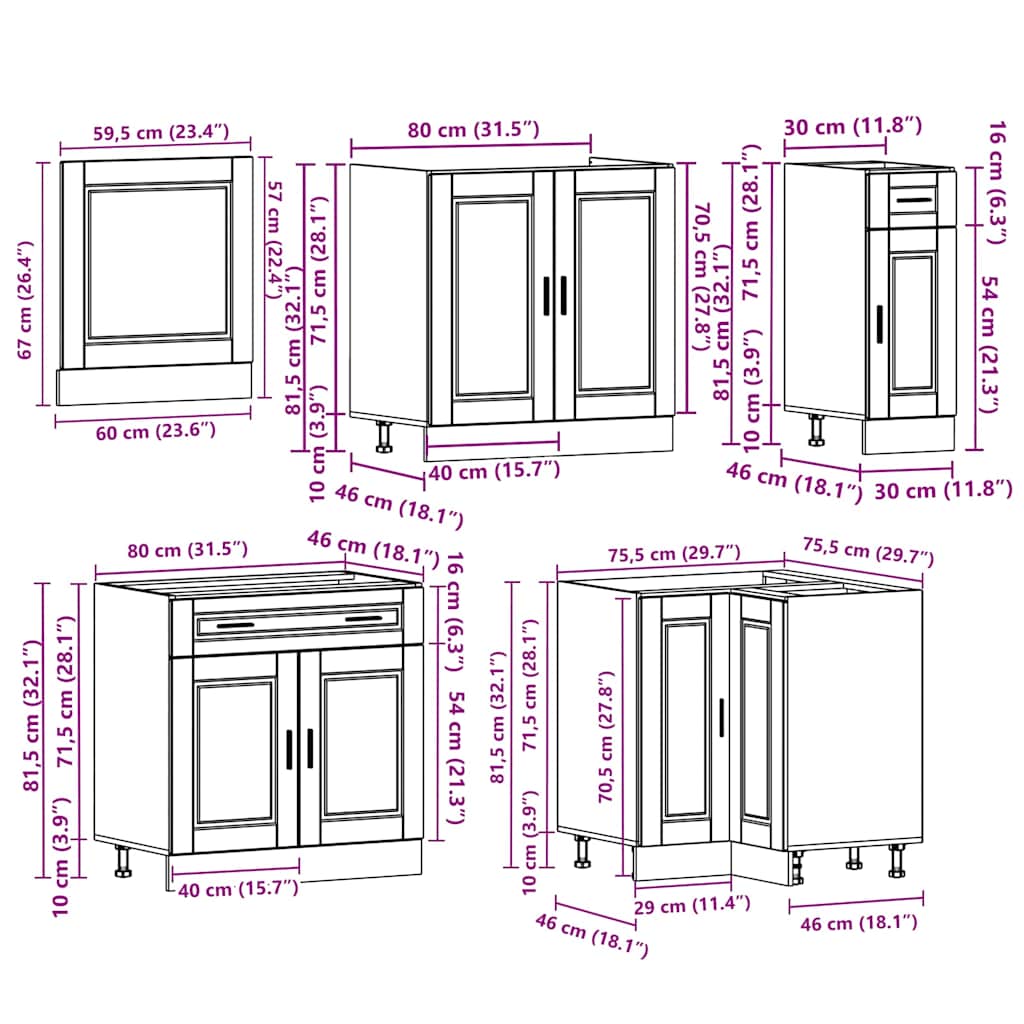 11-delige Keukenkastenset Porto bewerkt hout wit is nu te koop bij PeponiXL, paradijselijk wonen!