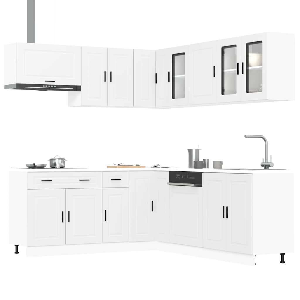 11-delige Keukenkastenset Porto bewerkt hout wit is nu te koop bij PeponiXL, paradijselijk wonen!
