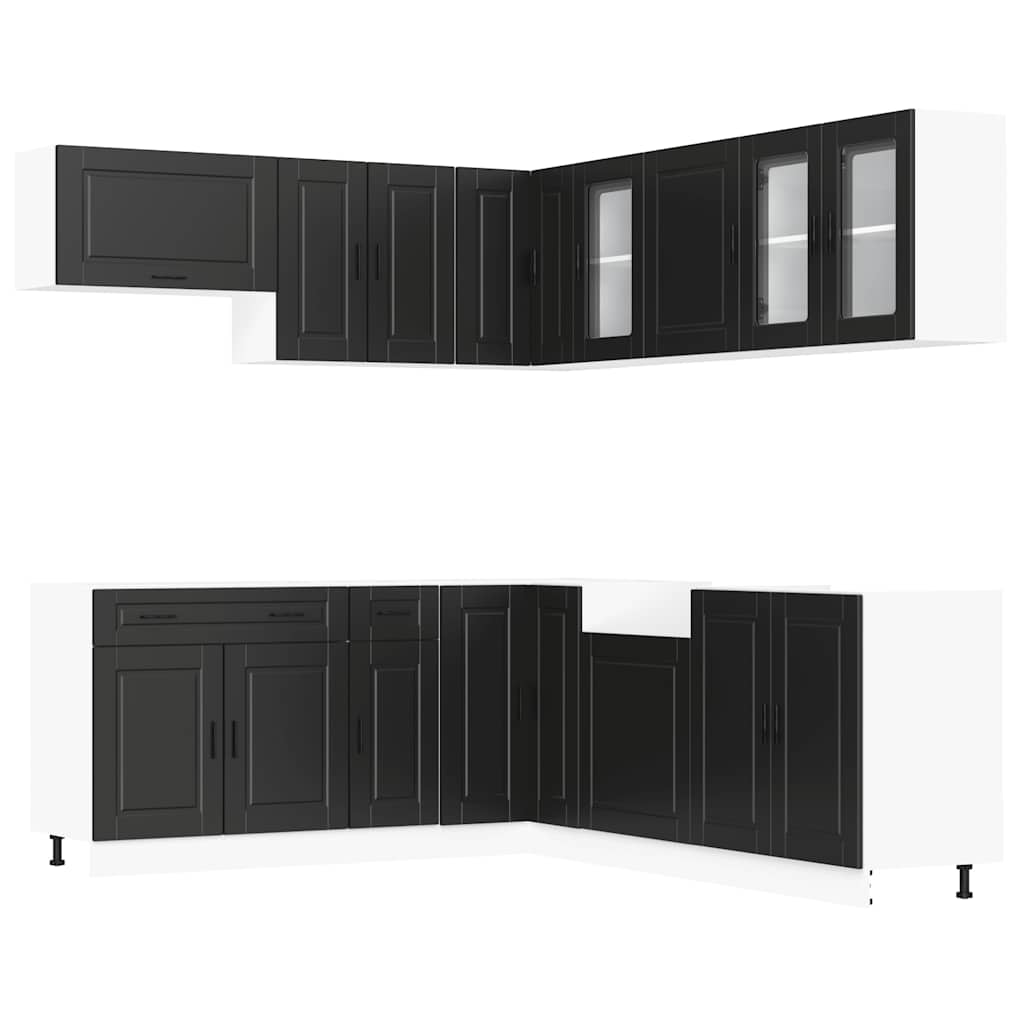 11-delige Keukenkastenset Porto bewerkt hout zwart is nu te koop bij PeponiXL, paradijselijk wonen!