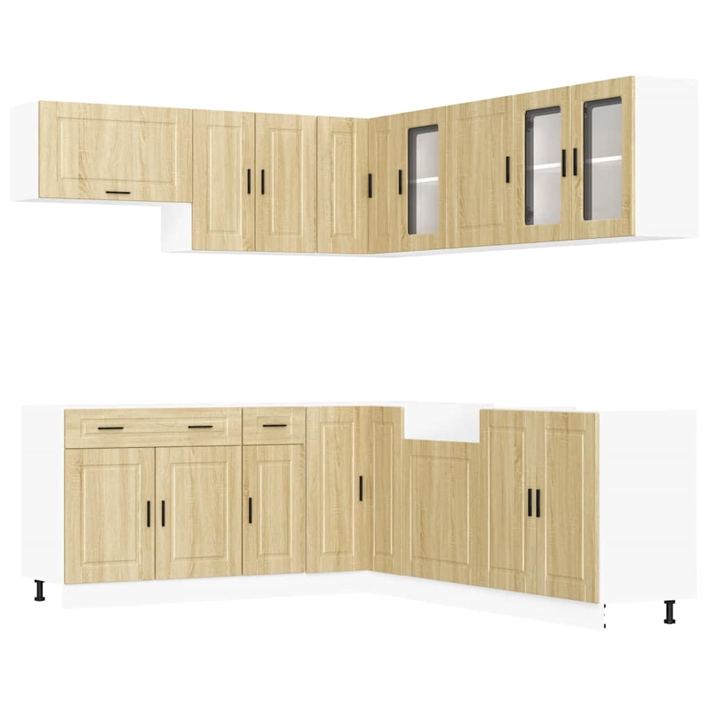 11-delige Keukenkastenset Porto bewerkt hout sonoma eikenkleur is nu te koop bij PeponiXL, paradijselijk wonen!