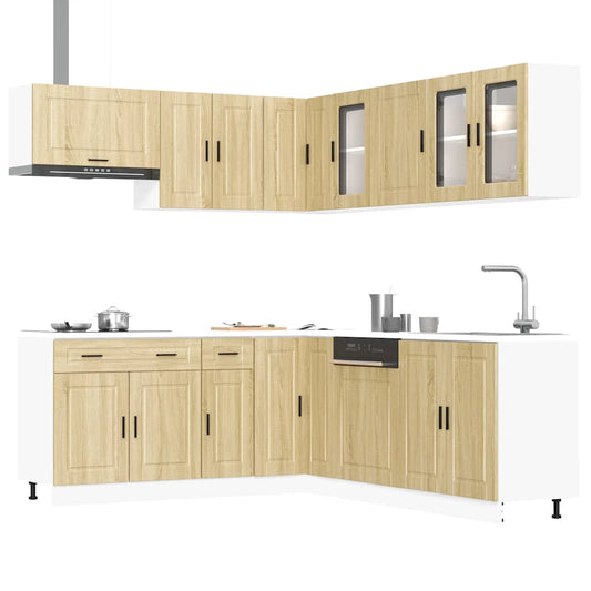 11-delige Keukenkastenset Porto bewerkt hout sonoma eikenkleur is nu te koop bij PeponiXL, paradijselijk wonen!