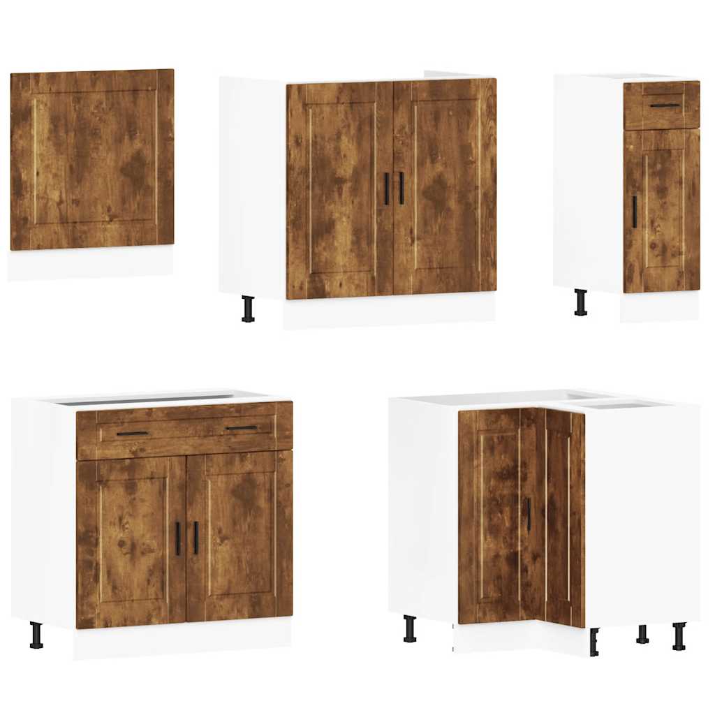 11-delige Keukenkastenset Porto bewerkt hout gerookt eiken is nu te koop bij PeponiXL, paradijselijk wonen!