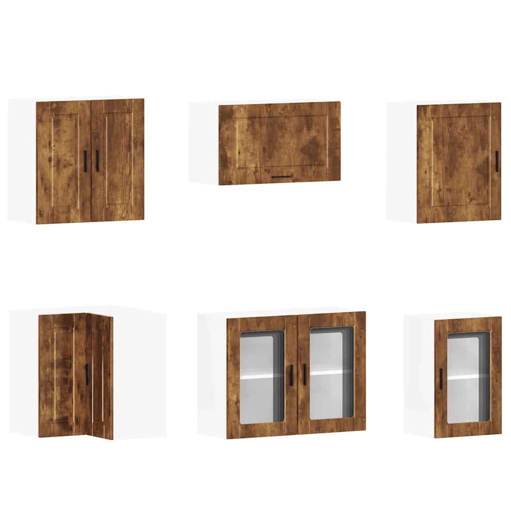 11-delige Keukenkastenset Porto bewerkt hout gerookt eiken is nu te koop bij PeponiXL, paradijselijk wonen!