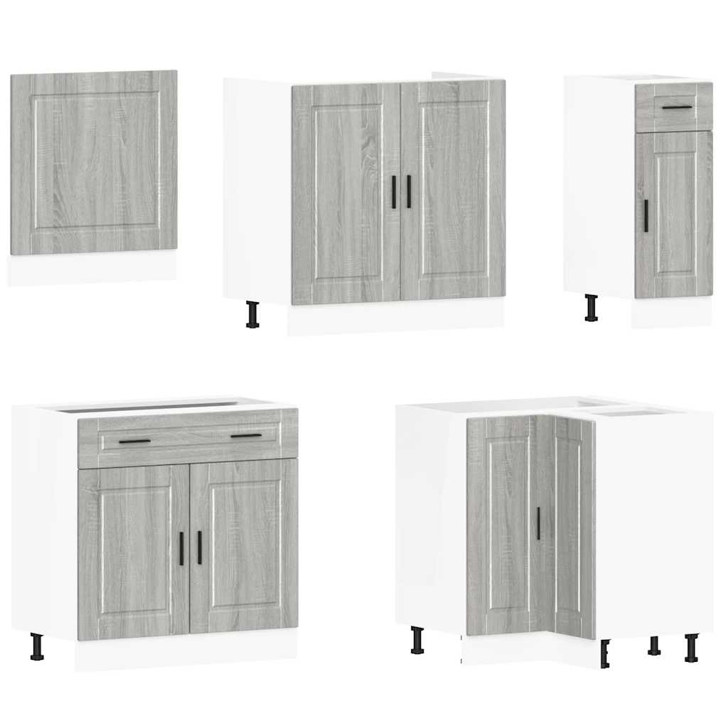 11-delige Keukenkastenset Porto bewerkt hout grijs sonoma eiken is nu te koop bij PeponiXL, paradijselijk wonen!
