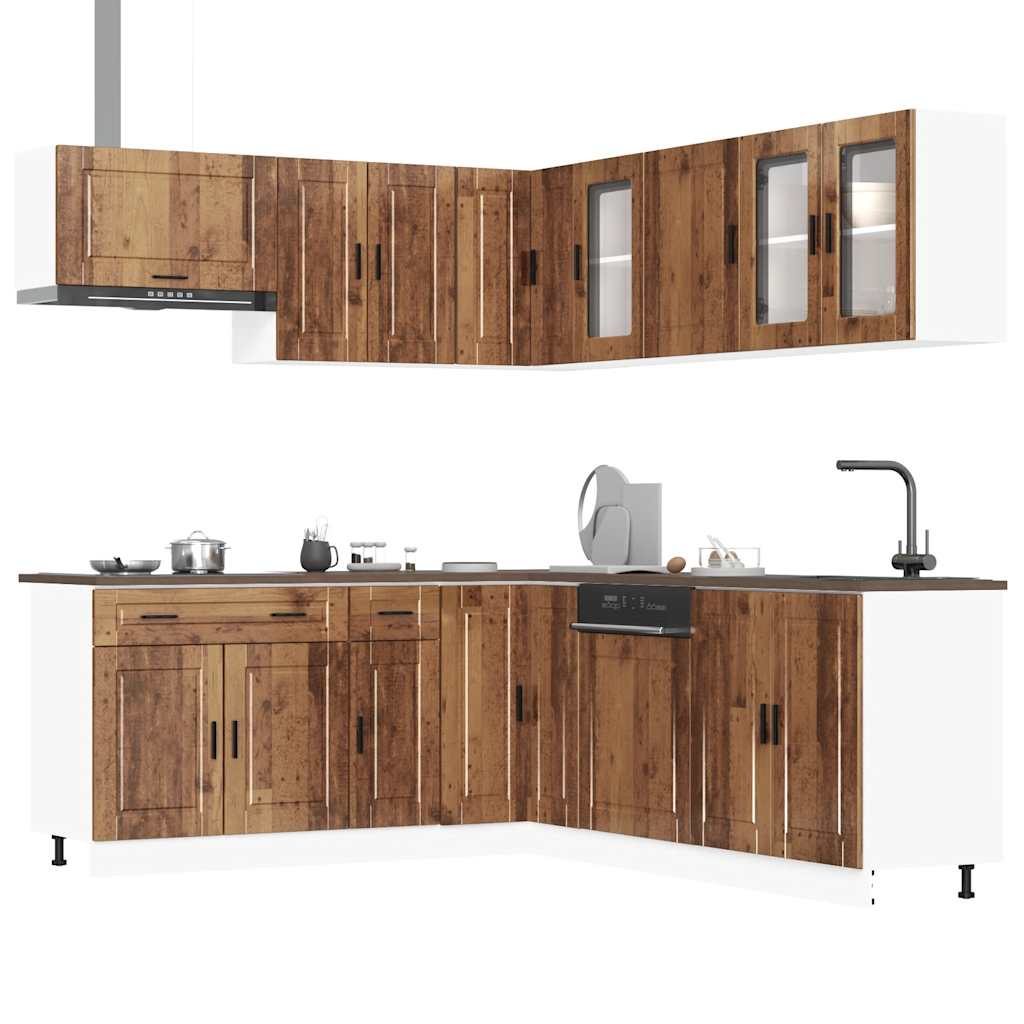 11-delige Keukenkastenset Porto bewerkt hout oud houtkleurig is nu te koop bij PeponiXL, paradijselijk wonen!
