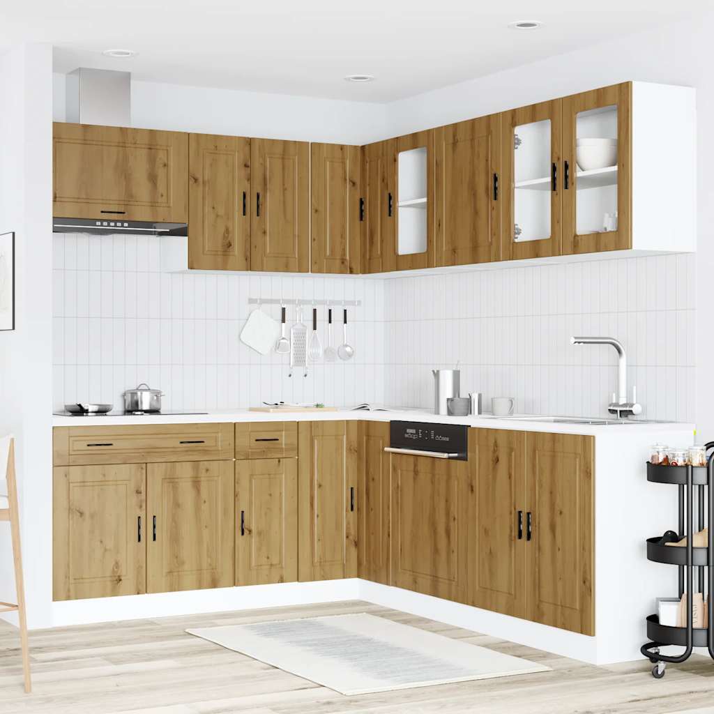 11-delige Keukenkastenset Porto bewerkt hout artisanaal eiken is nu te koop bij PeponiXL, paradijselijk wonen!